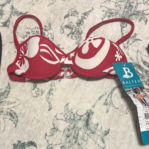 Baltex Women’s Red & White Printed Underwire Bikini Top